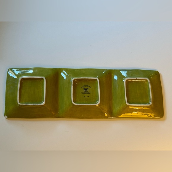 Pier 1 Urban Dots Three-Part Relish Serving Tray | Color: Multi | Size: OS - Picture 7 of 12